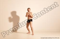 Underwear Martial art Man White Moving poses Slim Short Blond Dynamic poses Academic